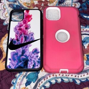 Nike Black and Pink iPhone Case Set